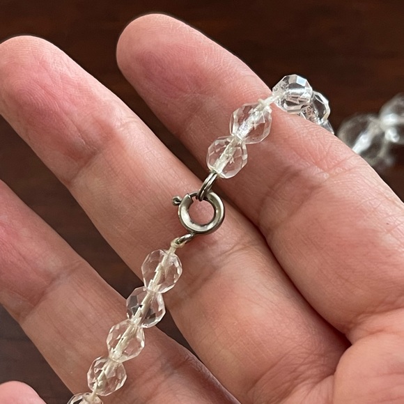 1940s faceted genuine rock crystal graduated bead necklace - Picture 5 of 6